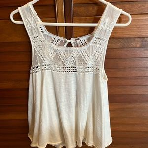 Free People ivory and lace swing top